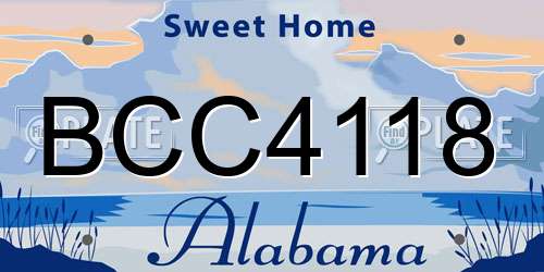 BCC4118 Alabama License Plate