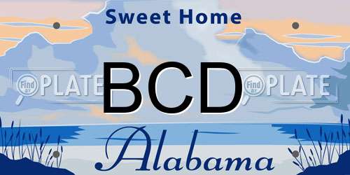 BCD Alabama License Plate