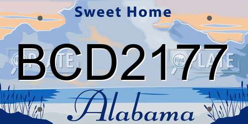 BCD2177 Alabama License Plate