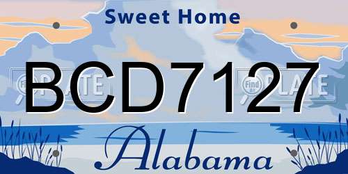 BCD7127 Alabama License Plate
