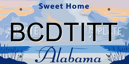 BCDTITT Alabama License Plate