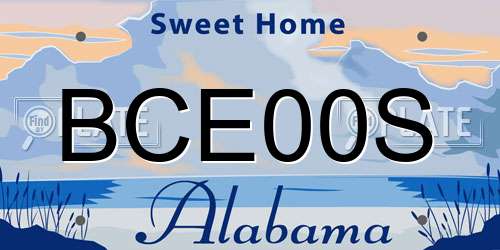 BCE00S Alabama License Plate