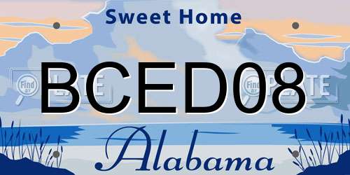 BCED08 Alabama License Plate