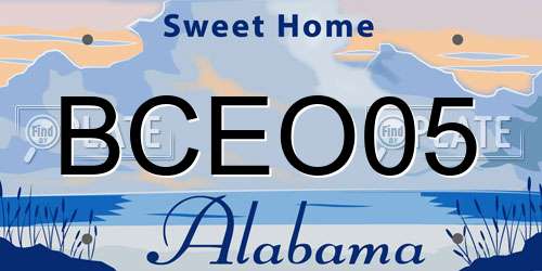 BCEO05 Alabama License Plate