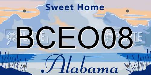BCEO08 Alabama License Plate