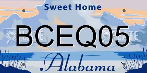 BCEQ05 Alabama License Plate