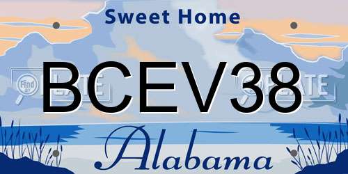 BCEV38 Alabama License Plate