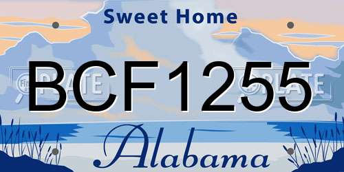 BCF1255 Alabama License Plate
