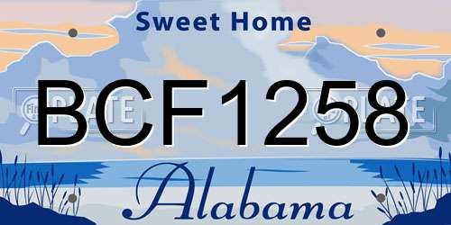 BCF1258 Alabama License Plate