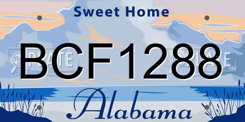 BCF1288 Alabama License Plate