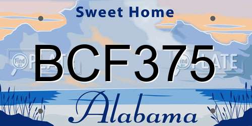 BCF375 Alabama License Plate