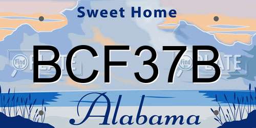BCF37B Alabama License Plate