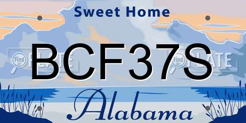 BCF37S Alabama License Plate