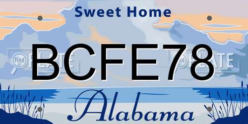BCFE78 Alabama License Plate