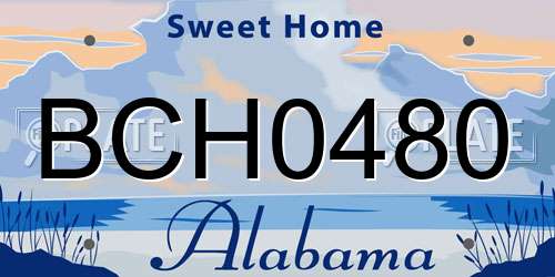 BCH0480 Alabama License Plate