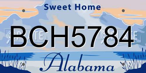 BCH5784 Alabama License Plate