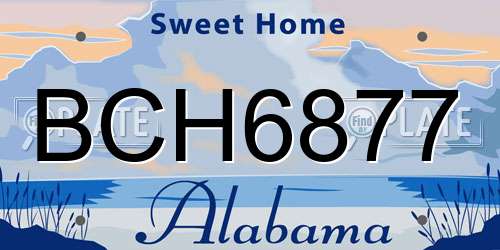 BCH6877 Alabama License Plate