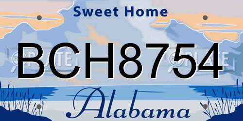 BCH8754 Alabama License Plate
