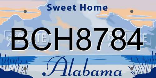 BCH8784 Alabama License Plate