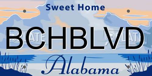 BCHBLVD Alabama License Plate