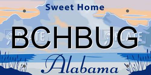 BCHBUG Alabama License Plate