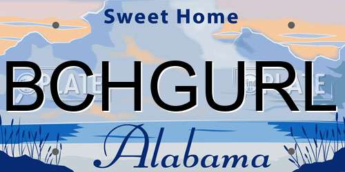 BCHGURL Alabama License Plate