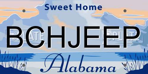 BCHJEEP Alabama License Plate