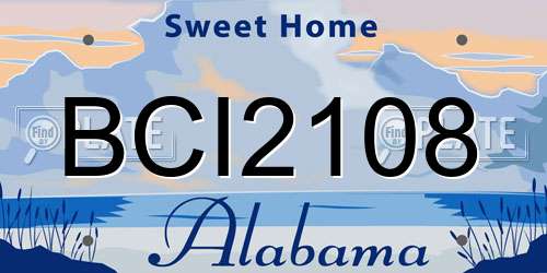 BCI2108 Alabama License Plate
