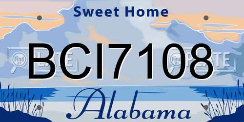 BCI7108 Alabama License Plate