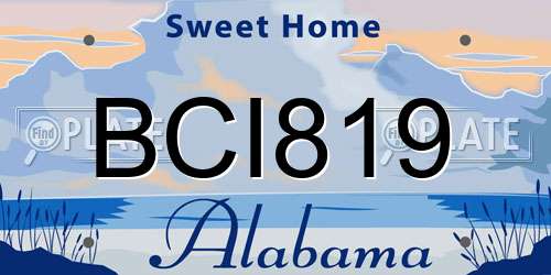 BCI819 Alabama License Plate