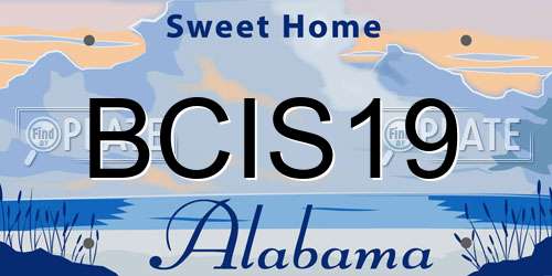 BCIS19 Alabama License Plate