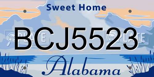 BCJ5523 Alabama License Plate