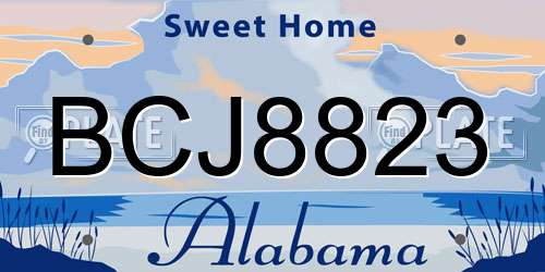 BCJ8823 Alabama License Plate