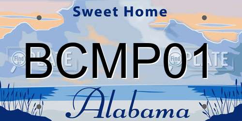 BCMP01 Alabama License Plate