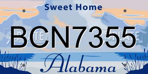 BCN7355 Alabama License Plate