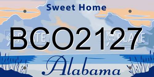 BCO2127 Alabama License Plate
