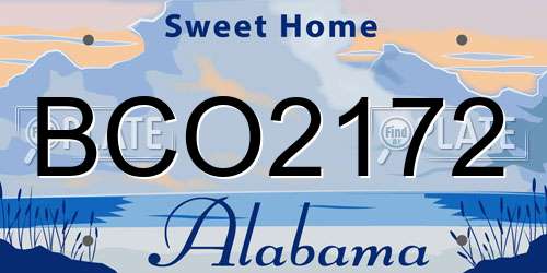 BCO2172 Alabama License Plate