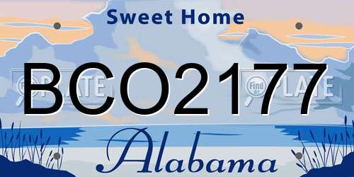 BCO2177 Alabama License Plate