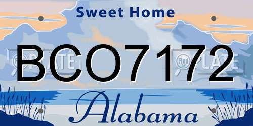 BCO7172 Alabama License Plate