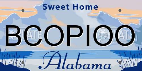 BCOPIOO Alabama License Plate