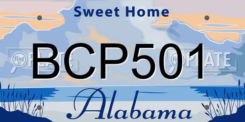 BCP501 Alabama License Plate