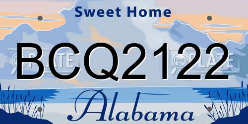 BCQ2122 Alabama License Plate