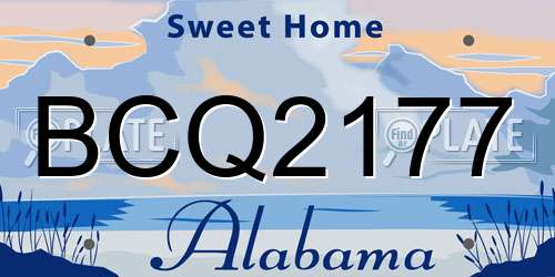 BCQ2177 Alabama License Plate