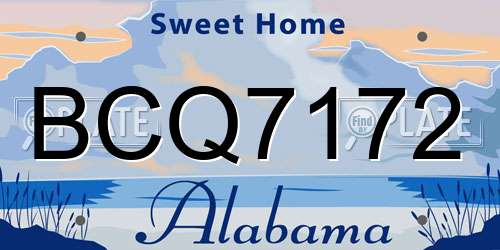 BCQ7172 Alabama License Plate