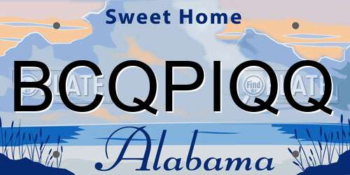 BCQPIQQ Alabama License Plate