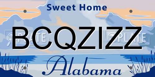 BCQZIZZ Alabama License Plate