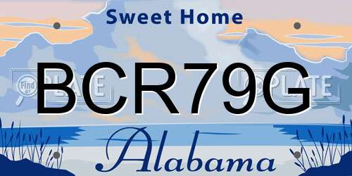 BCR79G Alabama License Plate