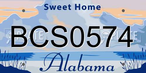 BCS0574 Alabama License Plate