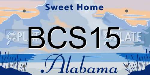 BCS15 Alabama License Plate