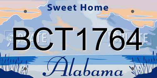 BCT1764 Alabama License Plate
